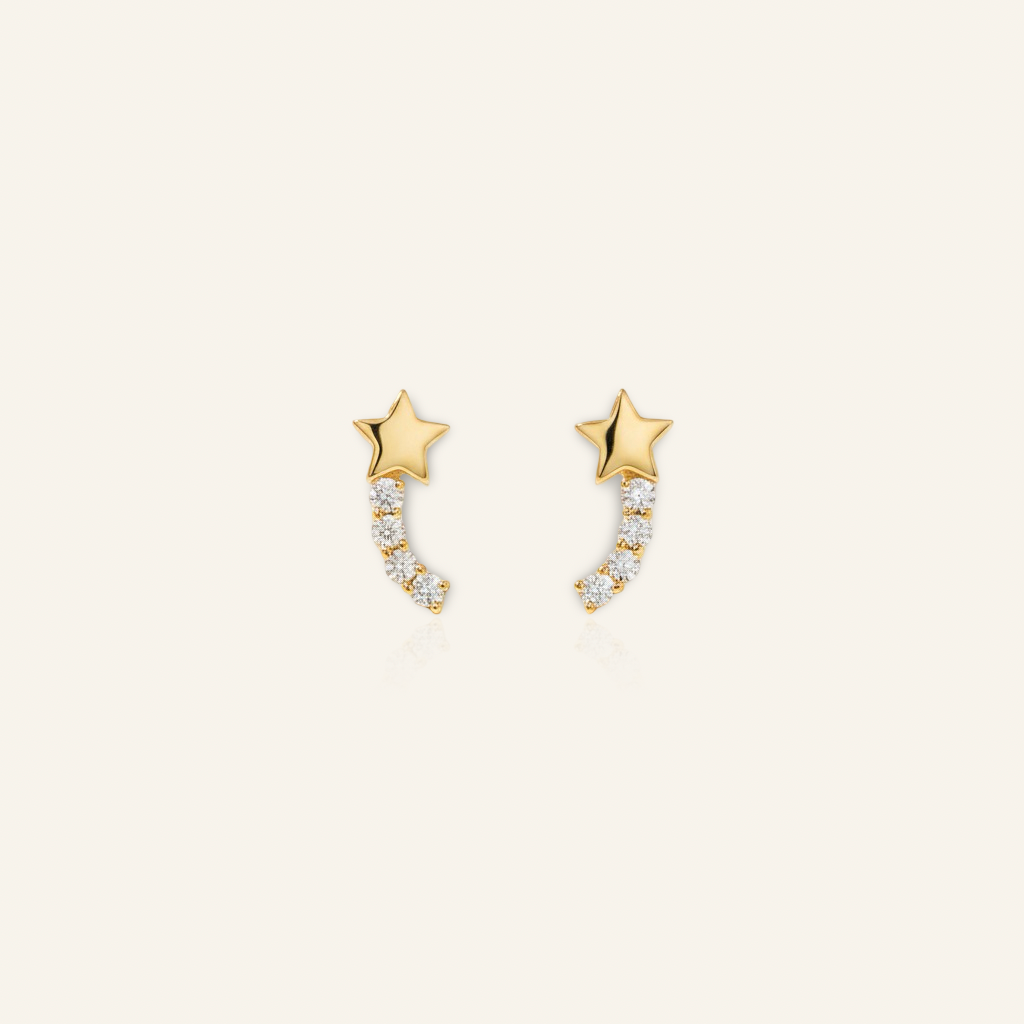 Shooting Star Studs – D’OR Jewelry