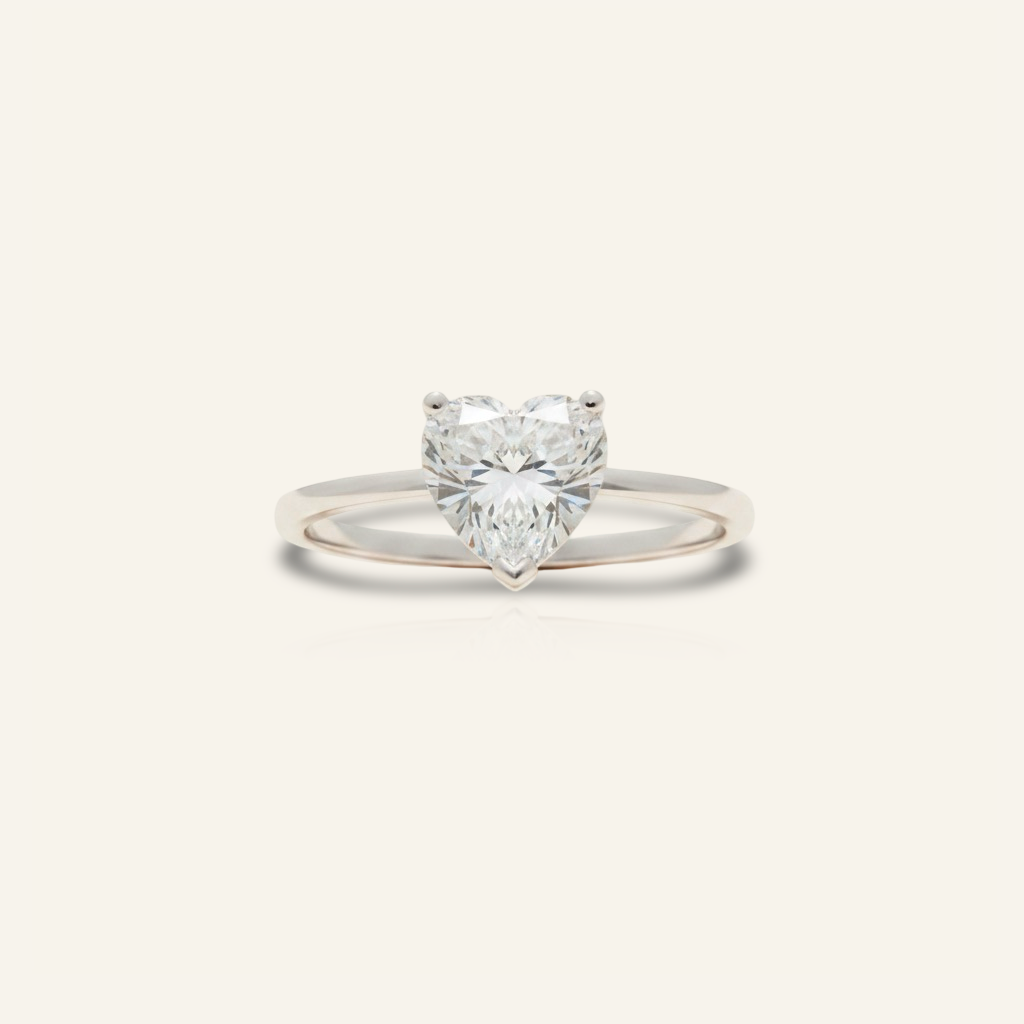 Lumière Heart Solitaire Ring – D’OR Jewelry