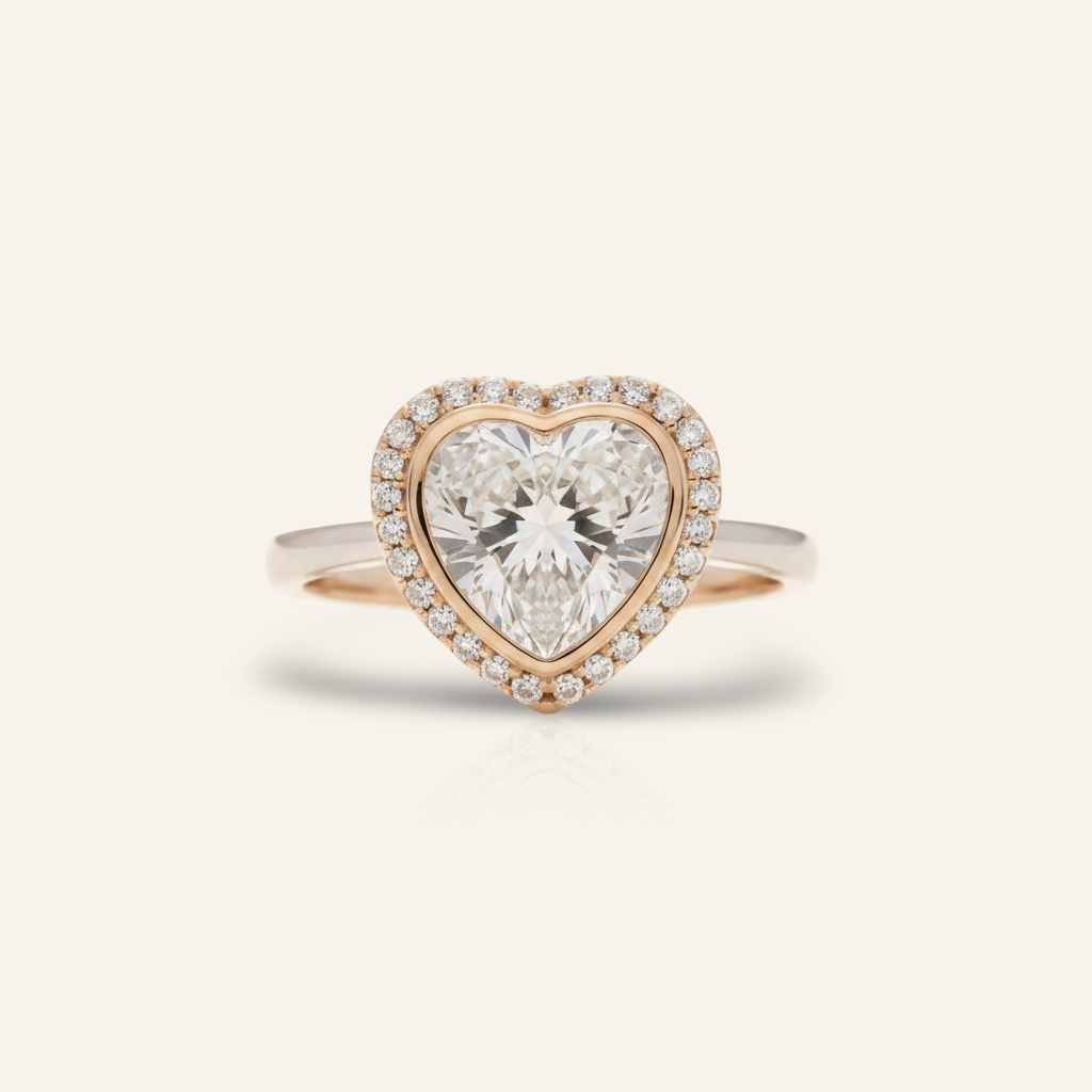 Lumière Heart Solitaire Ring – D’OR Jewelry