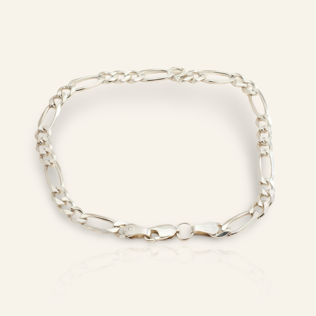Silver Figaro Bracelet – D’OR Jewelry