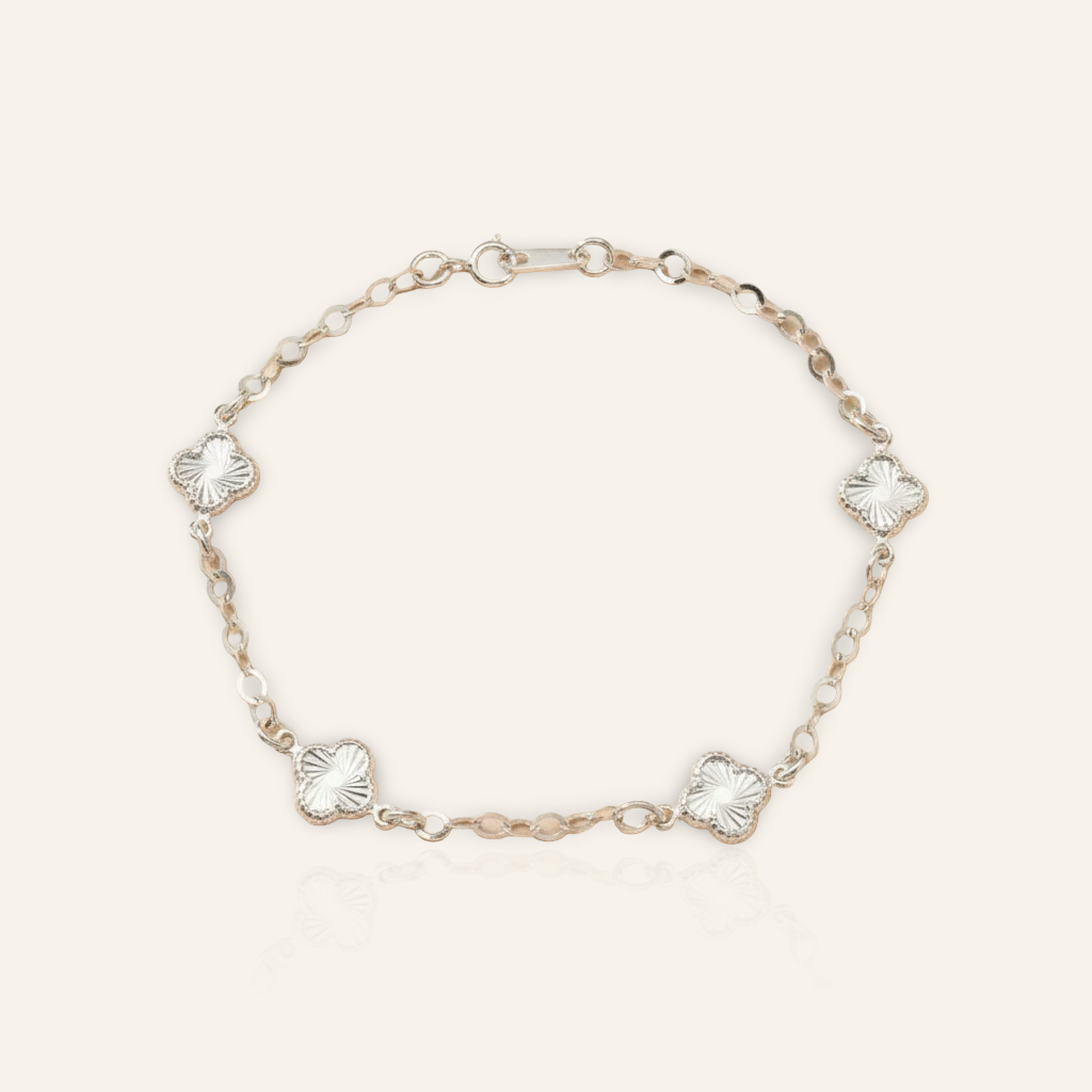 Silver Clover Bracelet – D’OR Jewelry