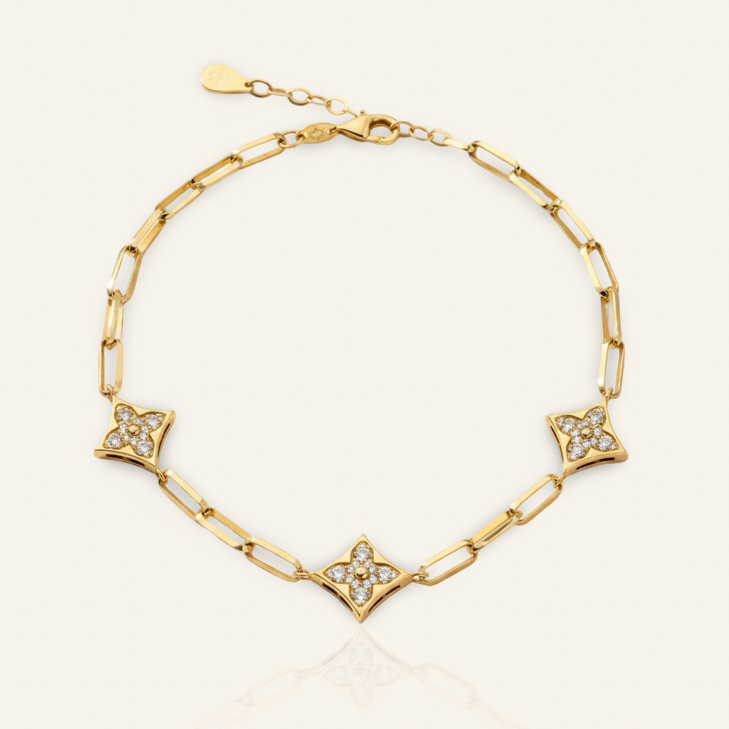 Silver Clover Bracelet – toma adicional – D’OR Jewelry
